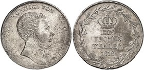 WÜRTTEMBERG. Wilhelm I., 1816-1864. Kronentaler 1818.
Thun 429, AKS 64, J. 37, Kl.-R. 53 winz. Kr., vz - St