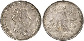 WÜRTTEMBERG. Wilhelm I., 1816-1864. Kronentaler 1833, "HANDELSFREIHEIT".
Thun 435, AKS 67, J. 56, Kl.-R. 66 min. justiert, kl. Rdf., ss