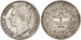 WÜRTTEMBERG. Wilhelm I., 1816-1864. Doppeltaler 1855.
Thun 436, AKS 62, J. 71, Kl.-R. 89.4 ss