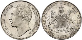 WÜRTTEMBERG. Wilhelm I., 1816-1864. Vereinstaler 1862.
Thun 439, AKS 77, J. 83, Kl.-R. 107.5 vz