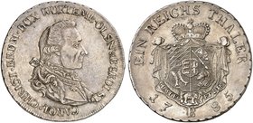 WÜRTTEMBERG - OELS. Carl Christian Erdmann, 1744-1792. Taler 1785, Breslau.
Dav. 2879, Raff 195.5, F. u. S. 2475, Slg. Wurster 1235 ss+