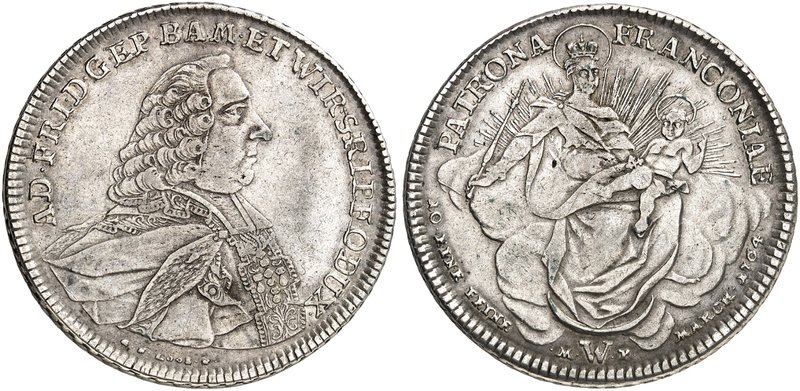 WÜRZBURG. Adam Friedrich von Seinsheim, 1755-1779. Konventions-Madonnentaler 176...