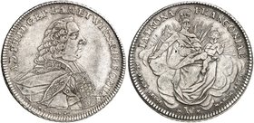WÜRZBURG. Adam Friedrich von Seinsheim, 1755-1779. Konventions-Madonnentaler 1764.
Dav. 2897, Helm. 748, Slg. Pil. 1237 ss