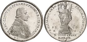 WÜRZBURG. Franz Ludwig von Erthal, 1779-1795. Konventionstaler 1790.
Dav. 2909, Helm. 889, Slg. Pil. 1320 R ! kl. Stempelfehler, min. justiert, f. pr...