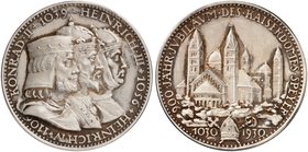 GOETZMEDAILLEN. Silbermedaille 1930 (36,1 mm), auf das 900-jährige Jubiläum des Kaiserdomes in Speyer. Brust­bilder der Kaiser Konrad II., Heinrich II...