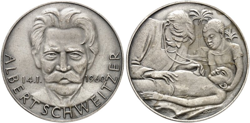 PERSONEN. Schweitzer, Albert, 1875-1905, Theologe, Missionsarzt, Nobelpreis. Sil...