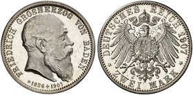 BADEN. Friedrich I., 1852-1907. J. 36, EPA 2/9. Ein zweites Exemplar.
winz. Kr., PP