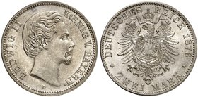 BAYERN. Ludwig II., 1864-1886. J. 41, EPA 2/11. Ein drittes Exemplar.
f. St