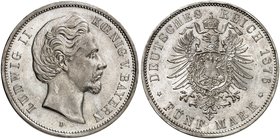 BAYERN. Ludwig II., 1864-1886. J. 42, EPA 5/12. Ein zweites Exemplar.
vz - St