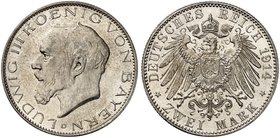 BAYERN. Ludwig III., 1913-1918. J. 51, EPA 2/15. 2 Mark 1914.
vz / St