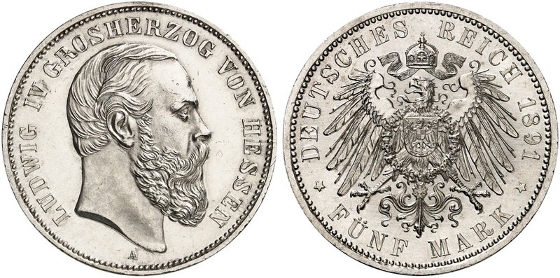 HESSEN. Ludwig IV., 1877-1892. J. 71, EPA 5/24. Ein zweites Exemplar.
in dieser...