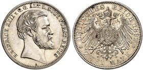 REUSS. Heinrich XXII., 1859-1902. J. 117, EPA 2/44. 2 Mark 1892.
vz