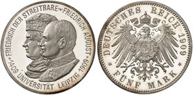 SACHSEN. Friedrich August III., 1904-1918. J. 139, EPA 5/47. Ein viertes Exemplar.
winz. Haarlinien, PP