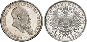 SACHSEN - MEININGEN. Georg II., 1866-1914. J. 149, EPA 2/60. Ein viertes Exemplar.
kl. Kr., vz - St aus PP