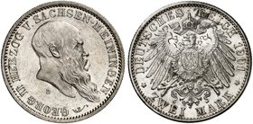 SACHSEN - MEININGEN. Georg II., 1866-1914. J. 149, EPA 2/60. Ein fünftes Exemplar.
kl. Kr., f. St