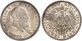SACHSEN - MEININGEN. Georg II., 1866-1914. J. 149, EPA 2/60. Ein sechstes Exemplar.
Prachtexemplar !
St