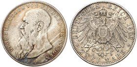 SACHSEN - MEININGEN. Georg II., 1866-1914. J. 151b, EPA 2/62. 2 Mark 1902, Kopf mit kurzem Bart.
f. ss / ss