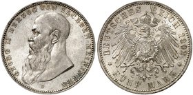 SACHSEN - MEININGEN. Georg II., 1866-1914. J. 153a, EPA 5/53. Ein zweites Exemplar.
Prachtexemplar !
winz. Kr., St