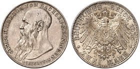 SACHSEN - MEININGEN. Georg II., 1866-1914. J. 154, EPA 2/63. Ein drittes Exemplar.
winz. Kr., f. St