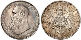 SACHSEN - MEININGEN. Georg II., 1866-1914. J. 155, EPA 3/30. Ein zweites Exemplar.
schöne Patina, vz - St