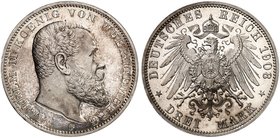 WÜRTTEMBERG. Wilhelm II., 1891-1918. J. 175, EPA 3/35. Ein drittes Exemplar.
kl. Kr., PP