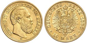 HESSEN. Ludwig IV., 1877-1892. J. 219 H, EPA 10/19. 10 Mark 1880 H.
ss