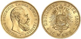 PREUSSEN. Friedrich III., 1888. J. 247, EPA 10/39. Ein zweites Exemplar.
f. St