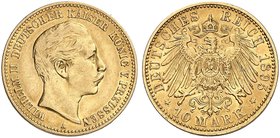 PREUSSEN. Wilhelm II., 1888-1918. J. 251, EPA 10/41. 10 Mark 1895. seltener Jahrgang !
ss
