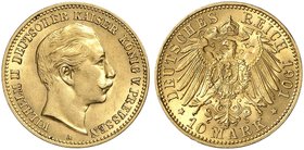 PREUSSEN. Wilhelm II., 1888-1918. J. 251, EPA 10/41. 10 Mark 1901.
vz - St