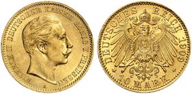 PREUSSEN. Wilhelm II., 1888-1918. J. 251, EPA 10/41. 10 Mark 1909.
vz - St