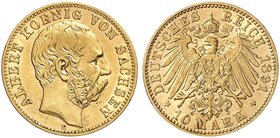 SACHSEN. Albert, 1873-1902. J. 263, EPA 10/45. 10 Mark 1891.
ss