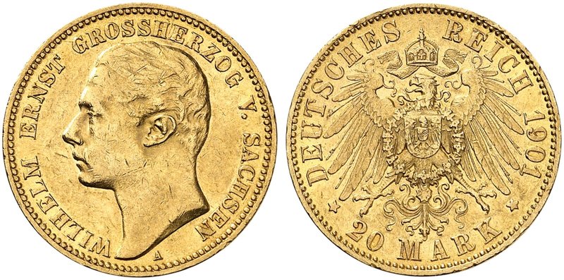 SACHSEN - WEIMAR - EISENACH. Wilhelm Ernst, 1901-1918. J. 283, EPA 20/57. 20 Mar...