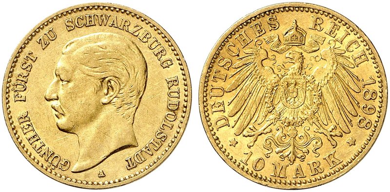 SCHWARZBURG - RUDOLSTADT. Günther Victor, 1890-1918. J. 286, EPA 10/51. 10 Mark ...