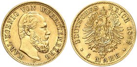 WÜRTTEMBERG. Karl, 1864-1891. J. 291, EPA 5/86. Ein zweites Exemplar.
vz