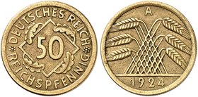 KURS - UND GEDENKMÜNZEN. J. 318, EPA 50. 50 Reichspfennig 1924 A.
ss