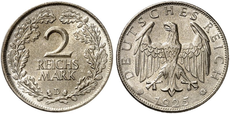 KURS - UND GEDENKMÜNZEN. J. 320, EPA 2/75. 2 RM 1925 D.
St