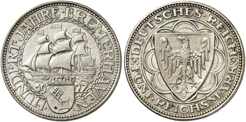 KURS - UND GEDENKMÜNZEN. J. 326, EPA 5/62. Ein zweites Exemplar.
kl. Rdf., ss -...