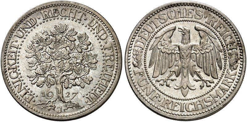 KURS - UND GEDENKMÜNZEN. 5 RM - Kursmünze "Eichbaum". J. 331, EPA 5/64. 5 RM 192...