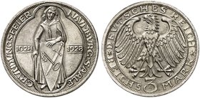 KURS - UND GEDENKMÜNZEN. J. 333, EPA 3/49. 3 RM 1928 A, Naumburg.
vz - St
