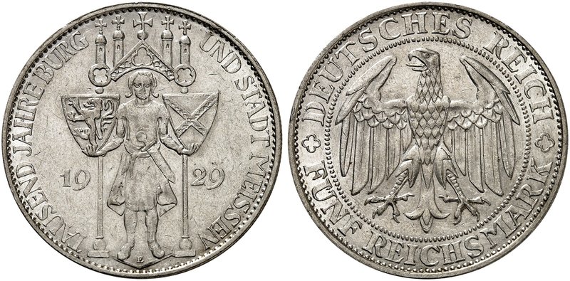 Biddr Heidelberger Munzhandlung Herbert Grun Auction 77 Lot 2723 Kurs Und Gedenkmunzen J 339 Epa 5 66 5 Rm 1929 E Meissen Ss Vz