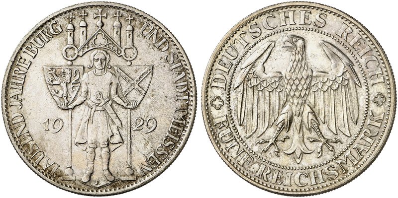 KURS - UND GEDENKMÜNZEN. J. 339, EPA 5/66. Ein zweites Exemplar.
min. berieben,...