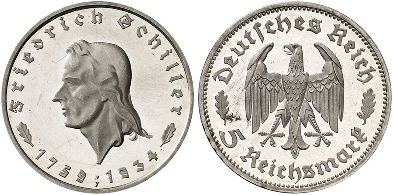 J. 359, EPA 5/74. 5 RM 1934 F, Schiller.
Haarlinien u. Kr., PP-