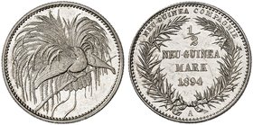 DEUTSCH - NEU - GUINEA. J. 704, EPA DNG 4. 1/2 Mark 1894 A.
winz. Haarlinien u. Kr., PP