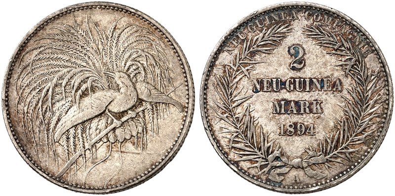 DEUTSCH - NEU - GUINEA. J. 706, EPA DNG 6. 2 Mark 1894 A.
kl. Rdf., ss