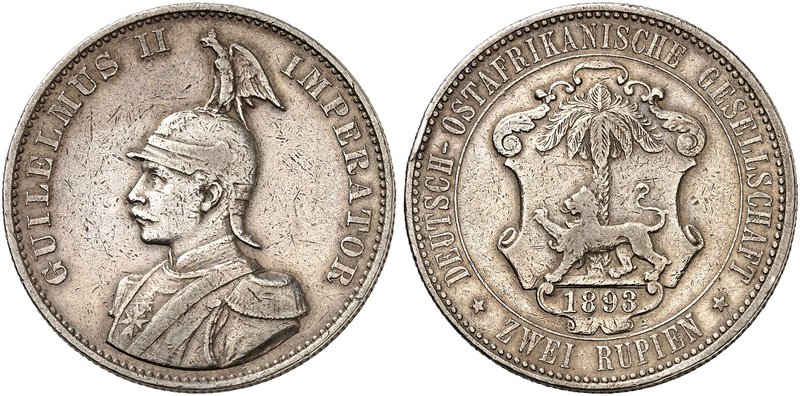 DEUTSCH - OST - AFRIKA. J. 714, EPA DOA 5. 2 Rupien 1893.
Rdf., ss