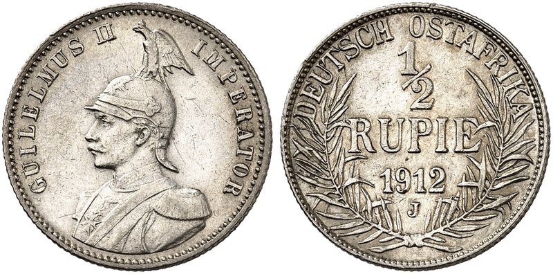 DEUTSCH - OST - AFRIKA. J. 721, EPA DOA 18. 1/2 Rupie 1912 J.
vz