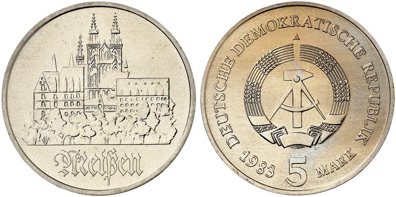 GEDENKMÜNZEN. J. 1543. 5 Mark 1983, Meißen. R !
f. St