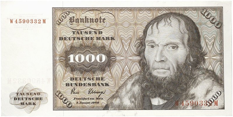 DEUTSCHLAND. BUNDESREPUBLIK DEUTSCHLAND. Lot von 7 Scheinen: 50 (KF-F), 100 (NG-...