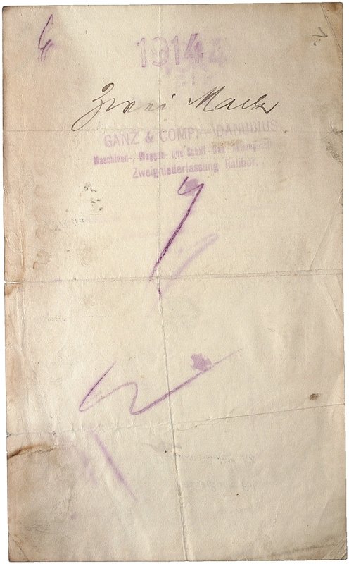 NOTGELDSCHEIN - SAMMLUNG 1914. SCHLESIEN. Ratibor, Ganz & Comp. Lot von 3 Schein...