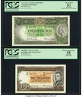 Australia Commonwealth Bank of Australia 1 Pound; 10 Shillings ND (1953-60; 1961-65) Pick 30a; 33a Two Examples PCGS Apparent Choice New 63; PCGS Appa...